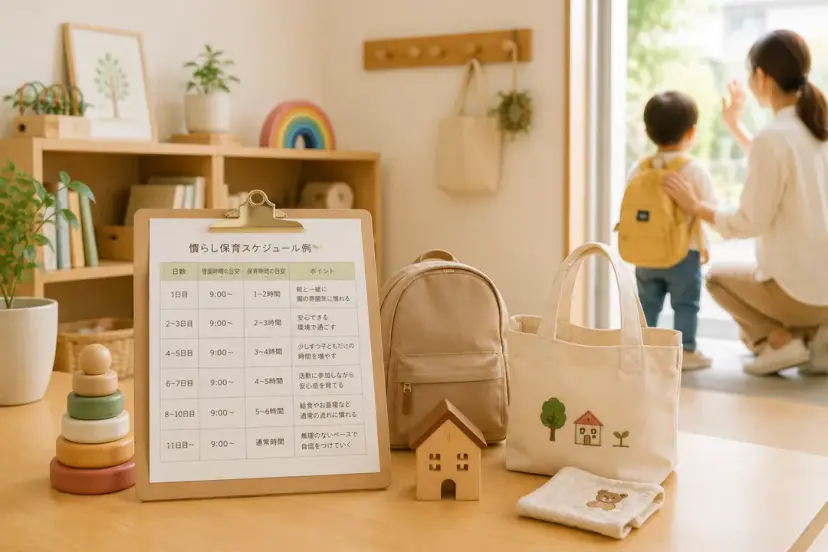 慣らし保育の期間はどれくらい？1〜2週間のスケジュール例と乗り切るコツ